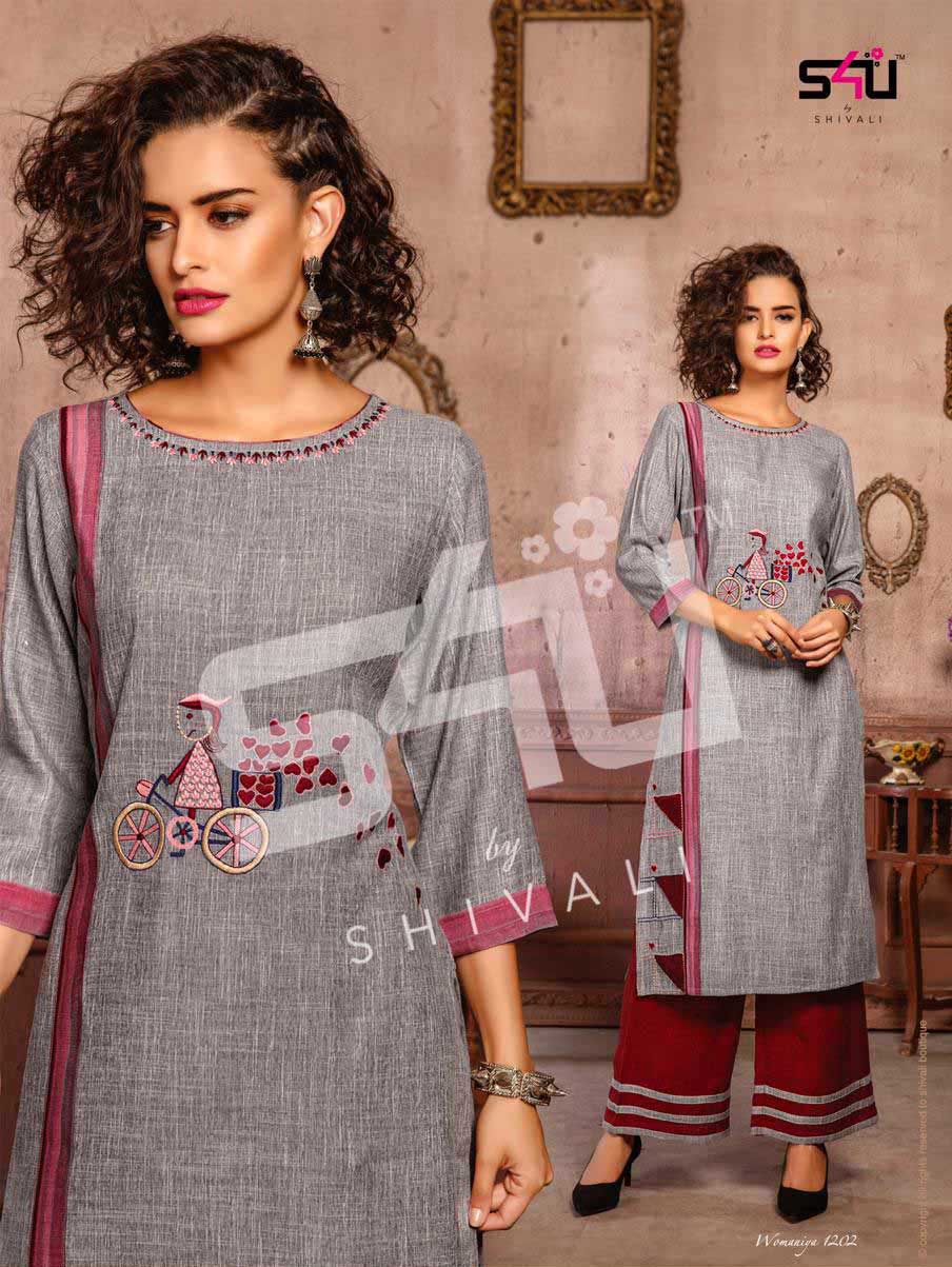 Womaniya Vol 12 By S4u Beautiful Printed Kurties With Plazzo Womaniya Vol 12 By S4u Beautiful Printed Kurties With Plazzo